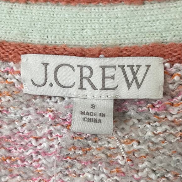 J. Crew Cardigan Womens Small Orange Pink Marled Sweater Lady Jacket Academia - Picture 9 of 11
